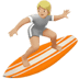 🏄🏼 person surfing: medium-light skin tone display on Apple